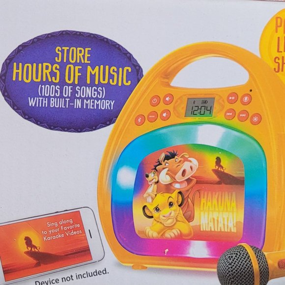Disney Toys The Lion King Bluetooth Mp3 Karaoke With Light Show